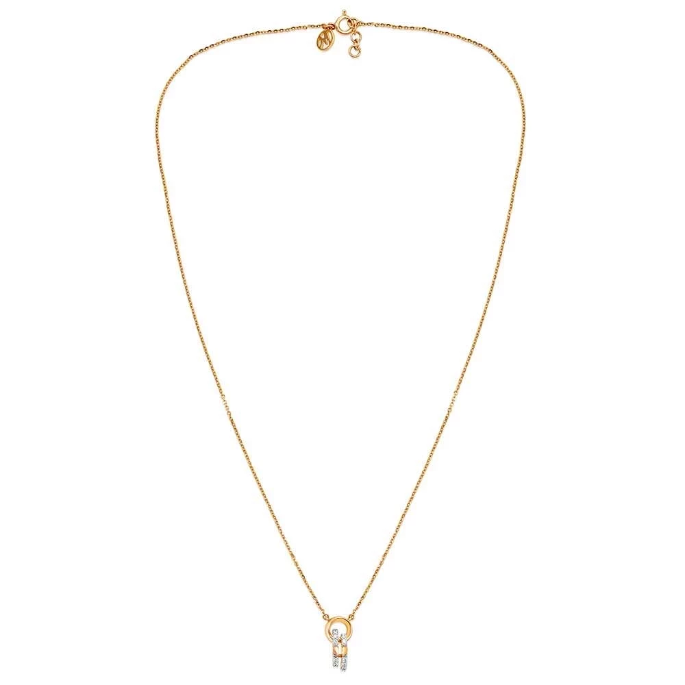 14 Kt Yellow And Rose Gold Unexpected Love Diamond Necklace