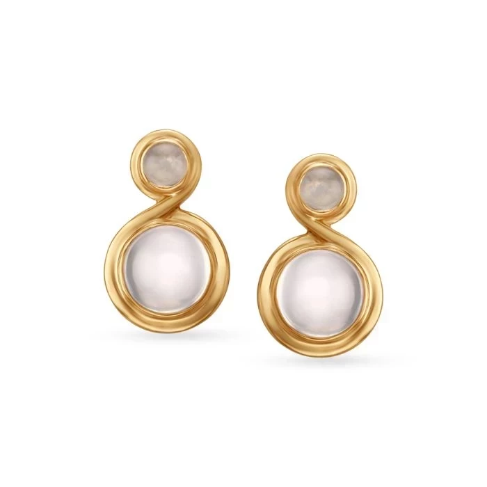 14kt Yellow Gold Stud Earrings - The Overlapping Oceans